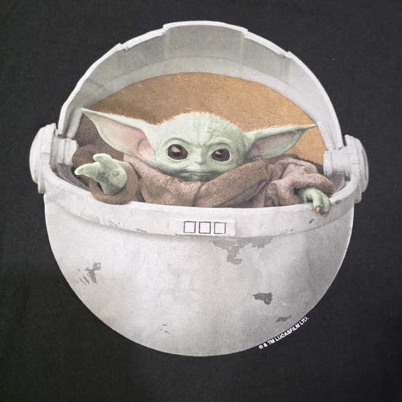 Star Wars The Mandalorian Baby Yoda promo tee shirt black size Xlarge - Picture 3 of 6